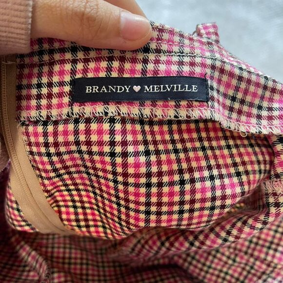 BRANDY MELVILLE PINK PLAID MINI DRESS - Picture 6 of 8